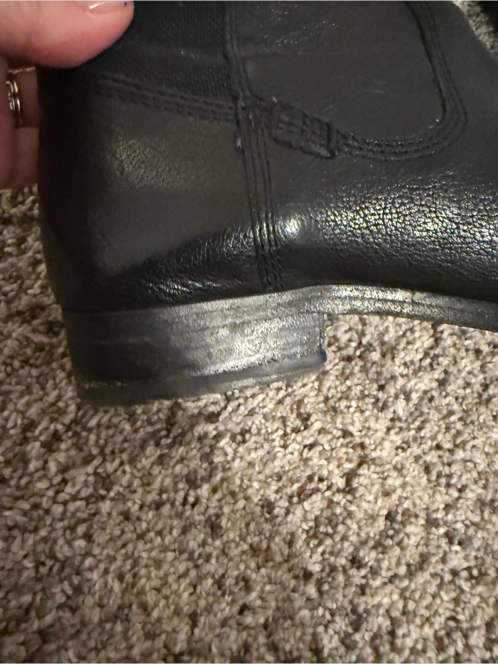 Frye Black Women's Tall Leather Riding Boots 6 - Picture 5 of 11